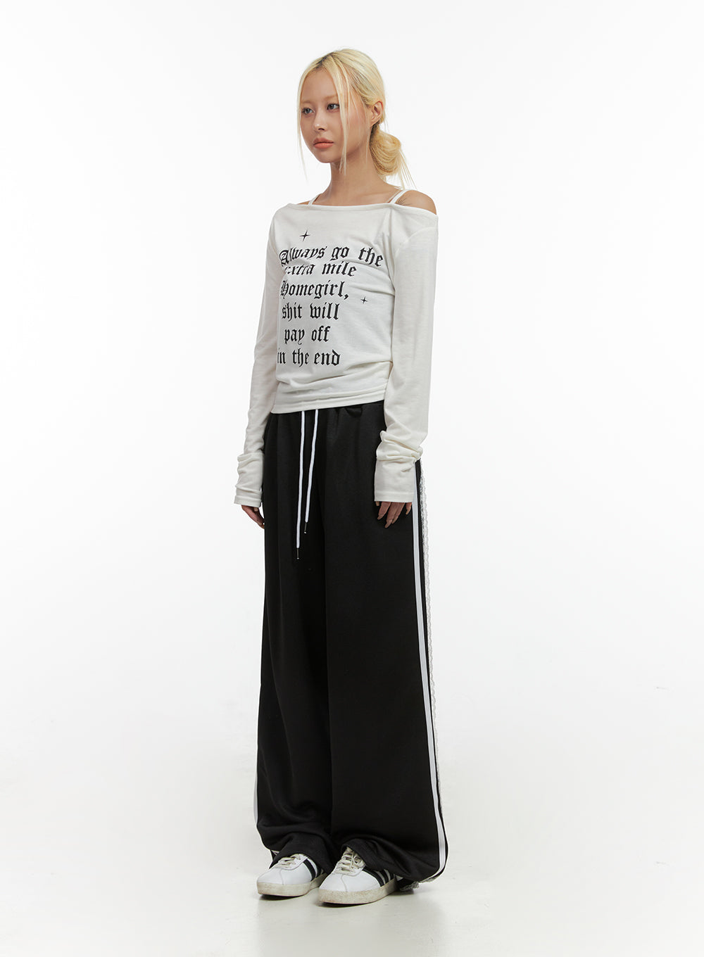 Chic Off Shoulder Letter Print Top  CO415