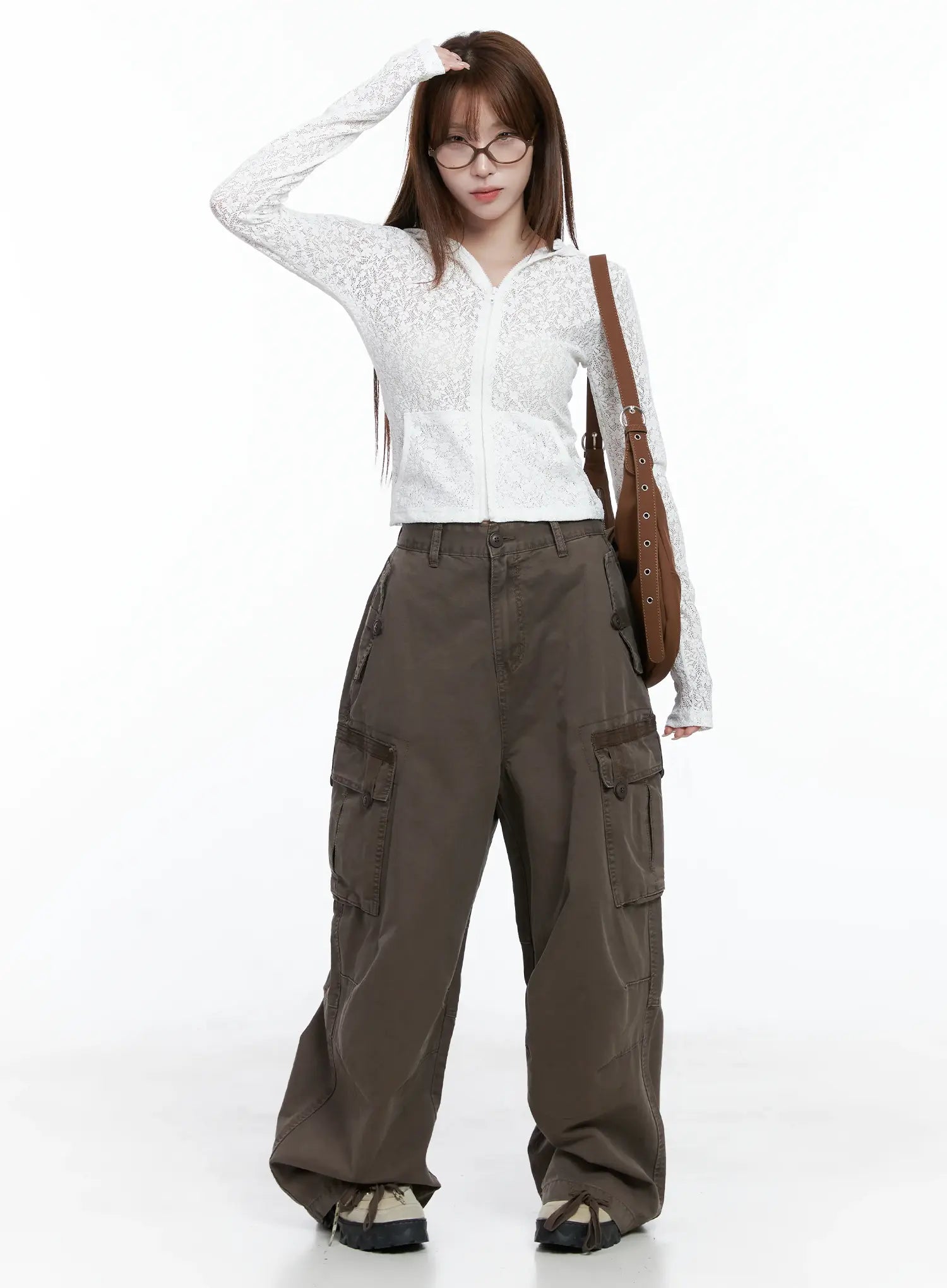 Utility Pocket Wide-Leg Trousers CS501