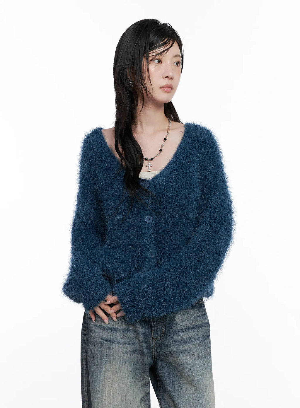 Fuzzy Knit Cardigan CS526