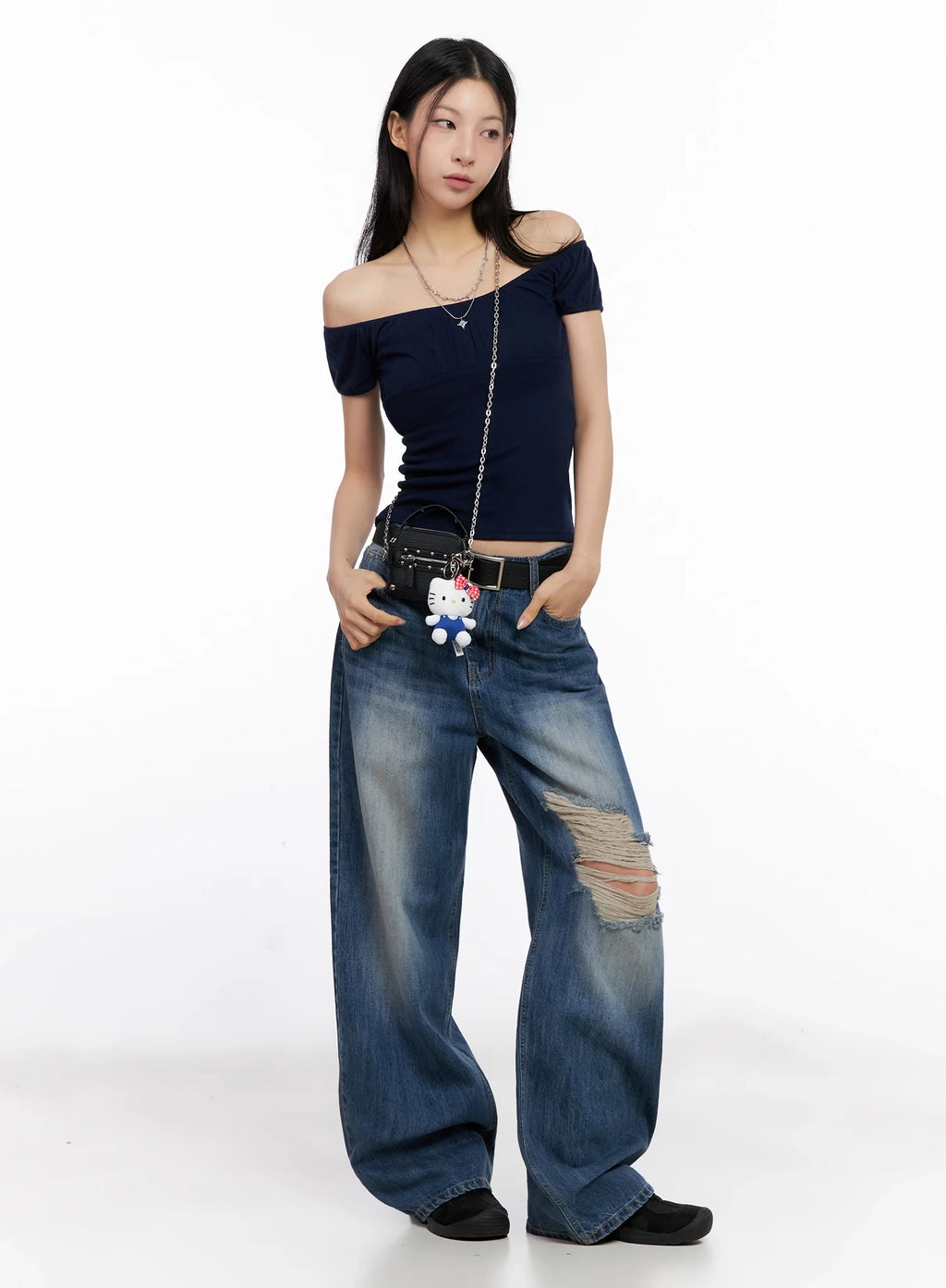 Off-Shoulder Puff Sleeve Top IG508