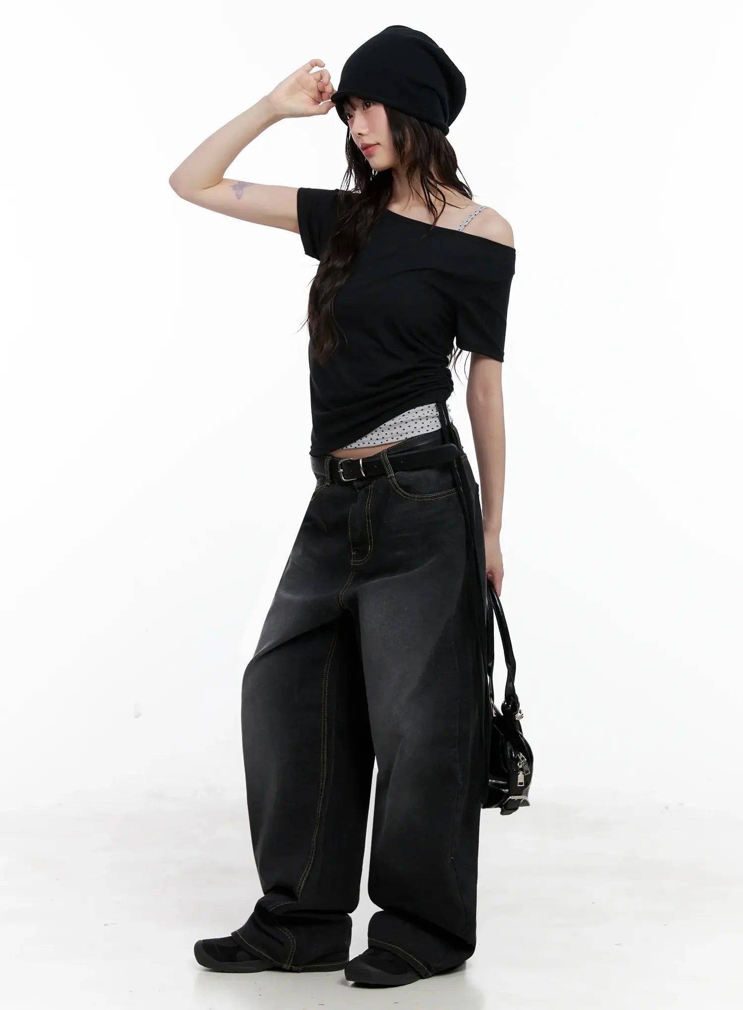 IU Vintage Black Baggy Jeans IL528