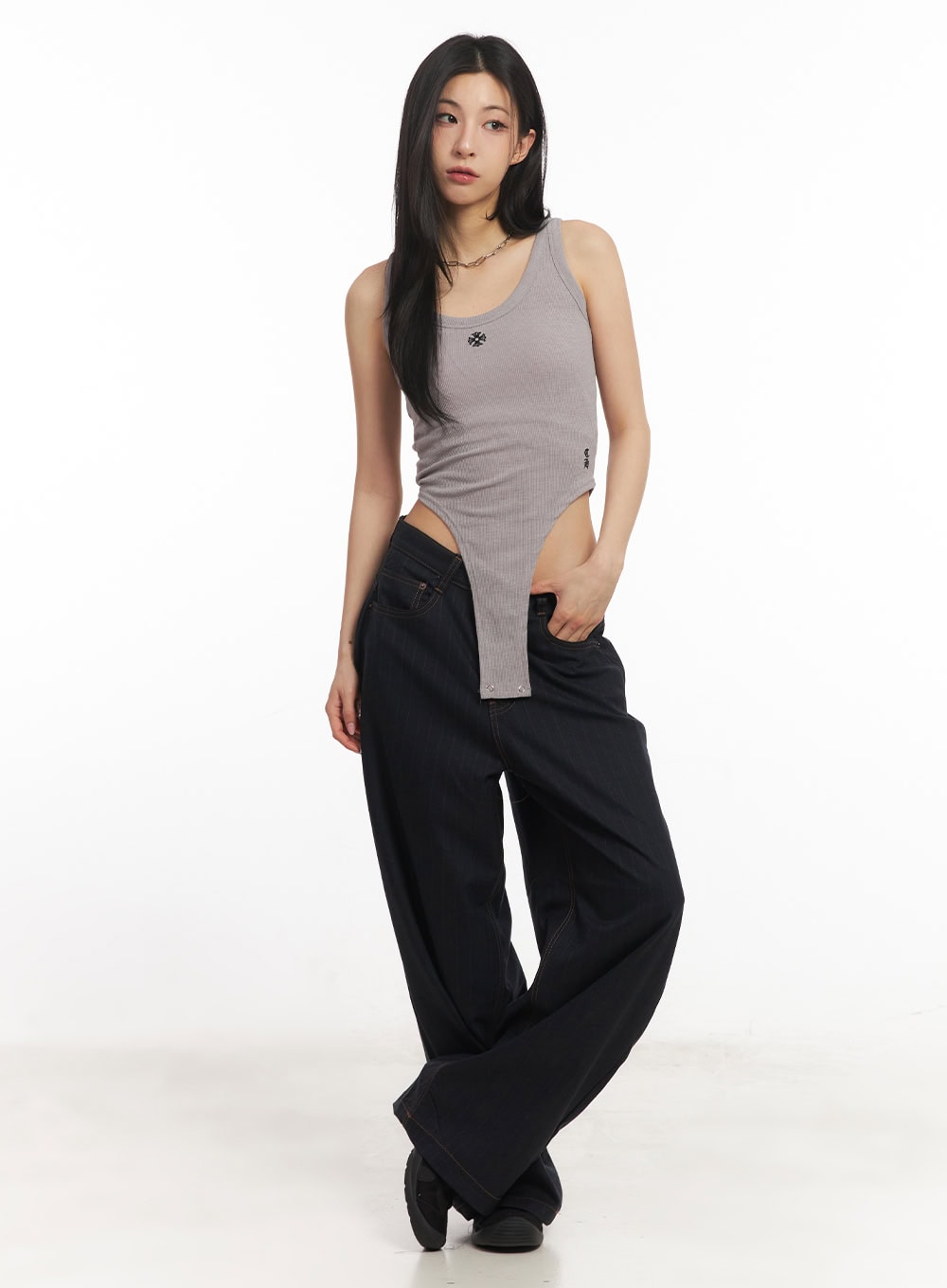 Embroidered Bodysuit Tank Top CA504