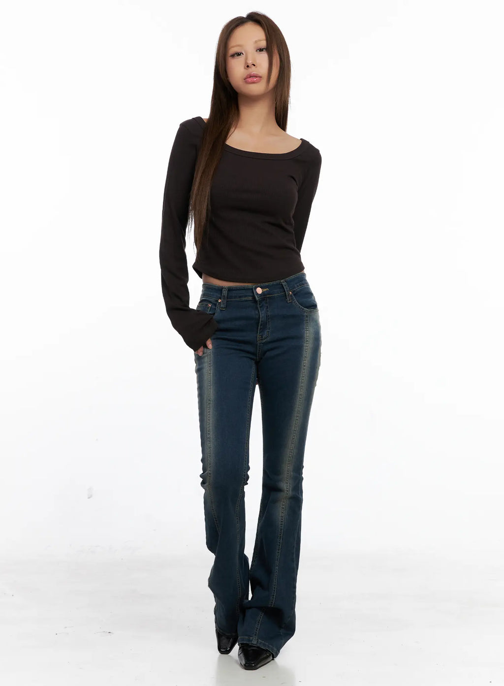 Ribbed Square Neck Crop Top CS522