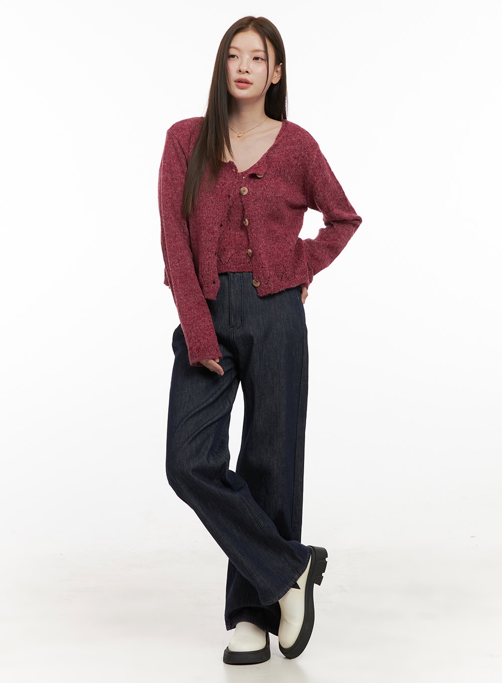 Soft Touch Buttoned Cardigan & Cami Set OD412