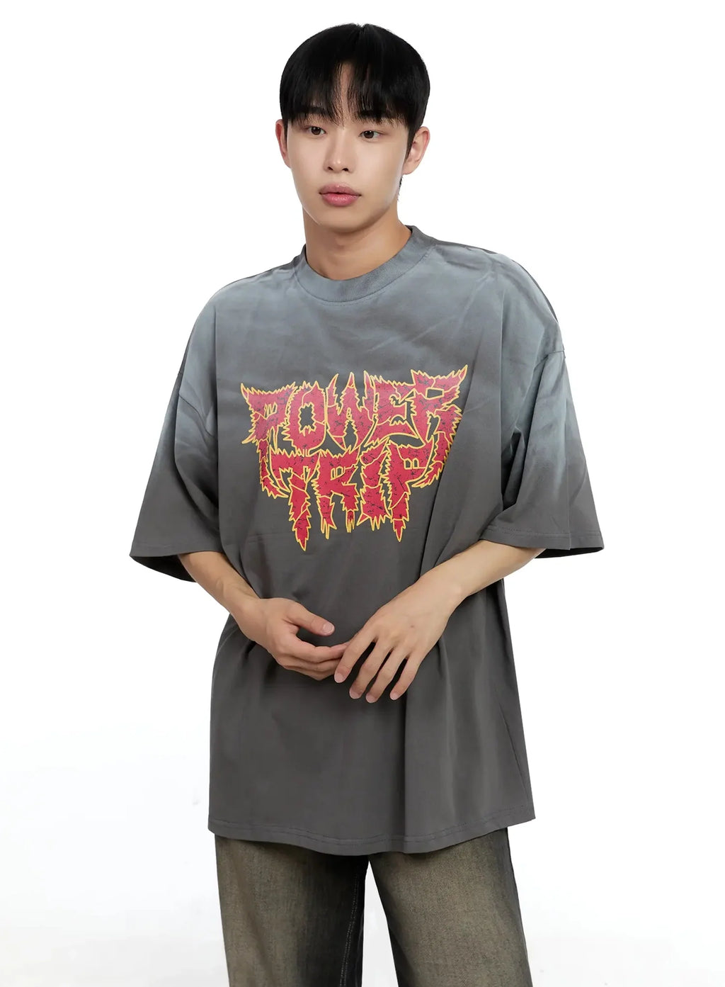 Men's Oversized Text Graphic T-shirt IG520