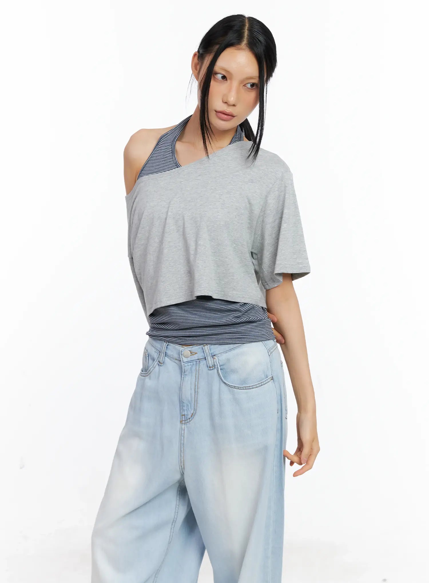 Striped Layered Tank and Tee Set CL529