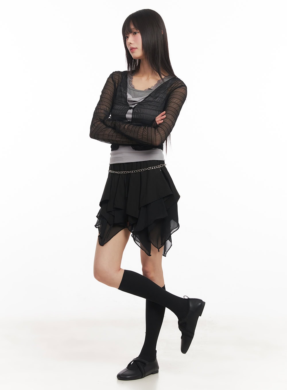 Slim-Fit Layered Lace Tank Top CA523