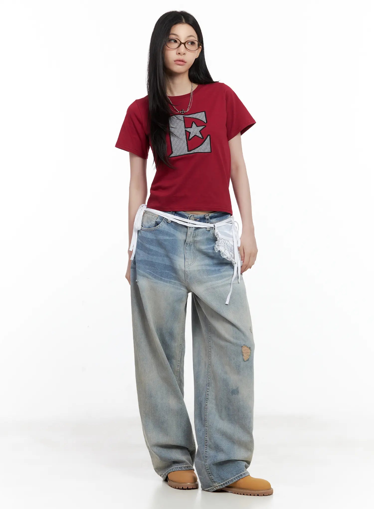 Liz Vintage Wide-Leg Denim Jeans CL501