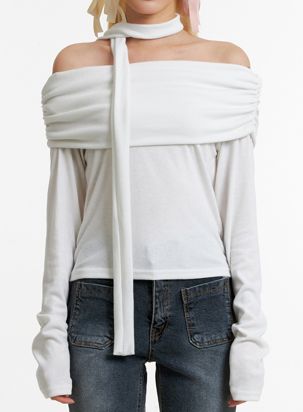 Off Shoulder Top and Scarf Set ID315