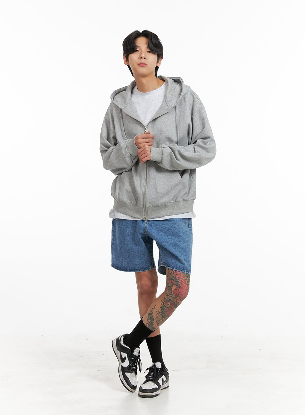 Men's Basic Hoodie Jacket (Gray) IY424