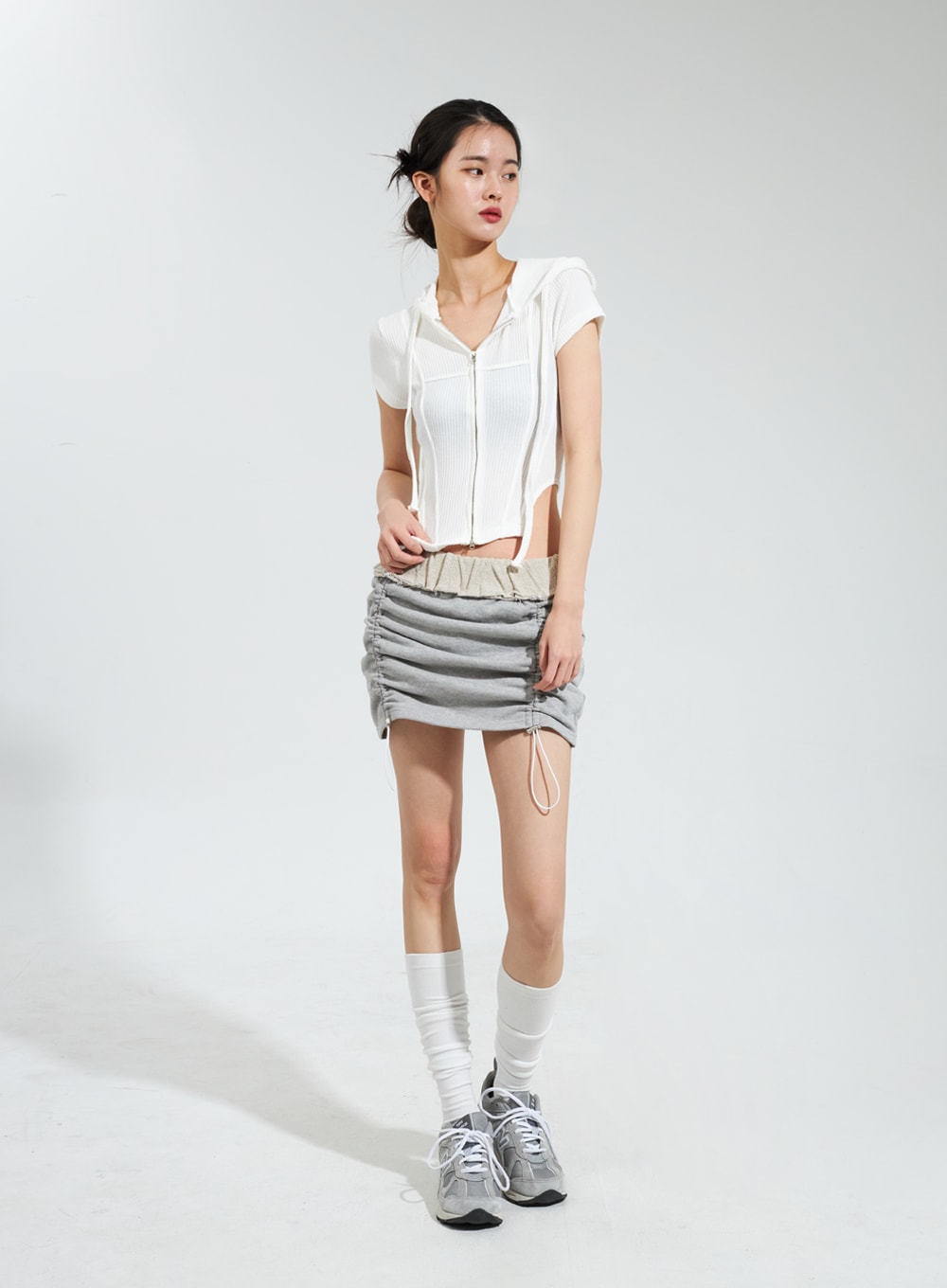 Cropped Zip-Up Hoodie IY322