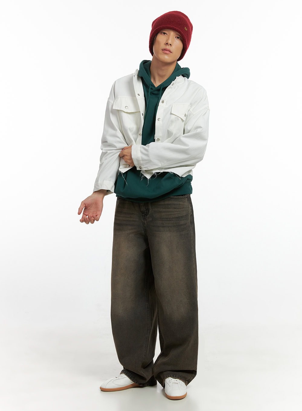 Men's Cotton Buttoned Trucker Jacket IO402