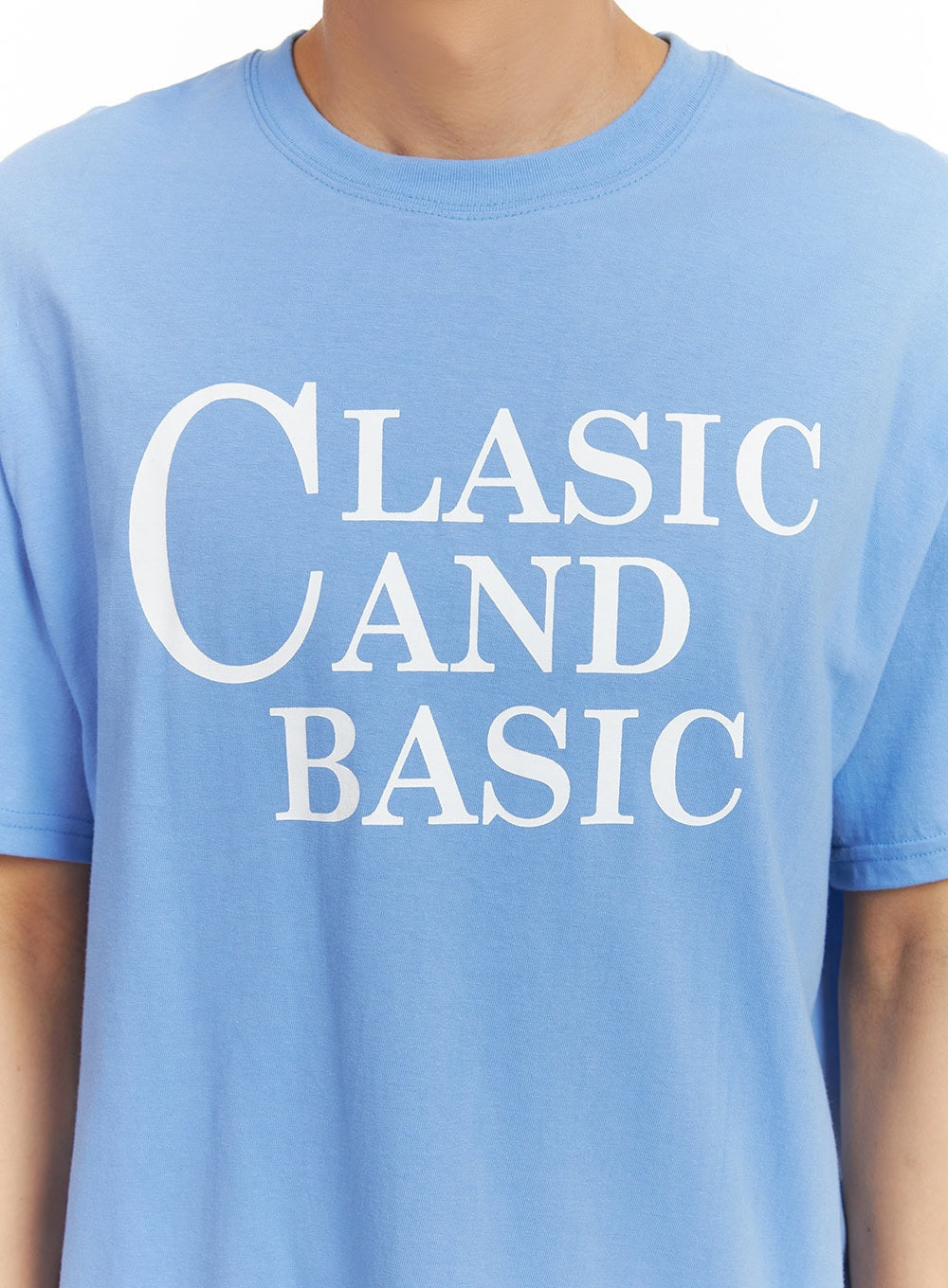 Men's Graphic Lettering Tee (Light Blue) IY424