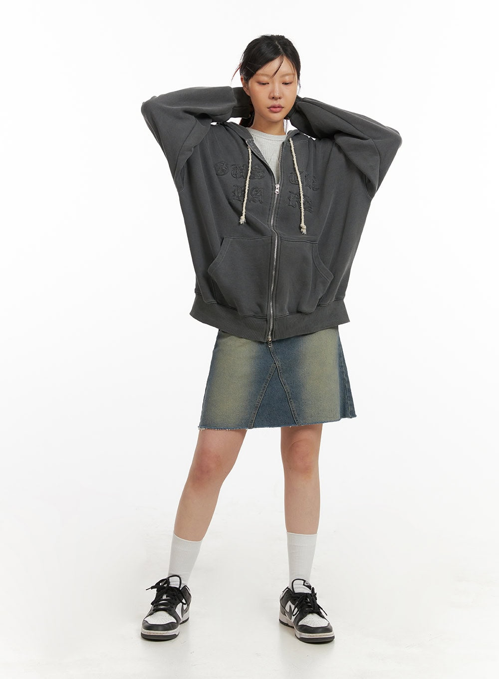 Oversized Zip-Up Hoodie IY410