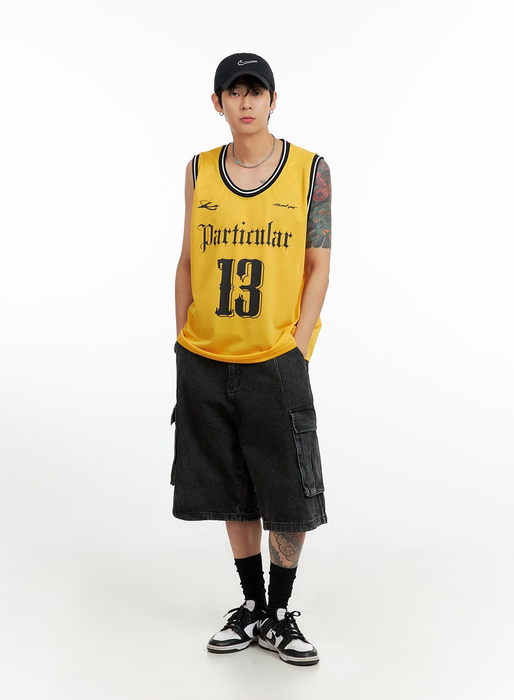 Men's Lettering Loose Fit Sleeveless T-Shirt IG402