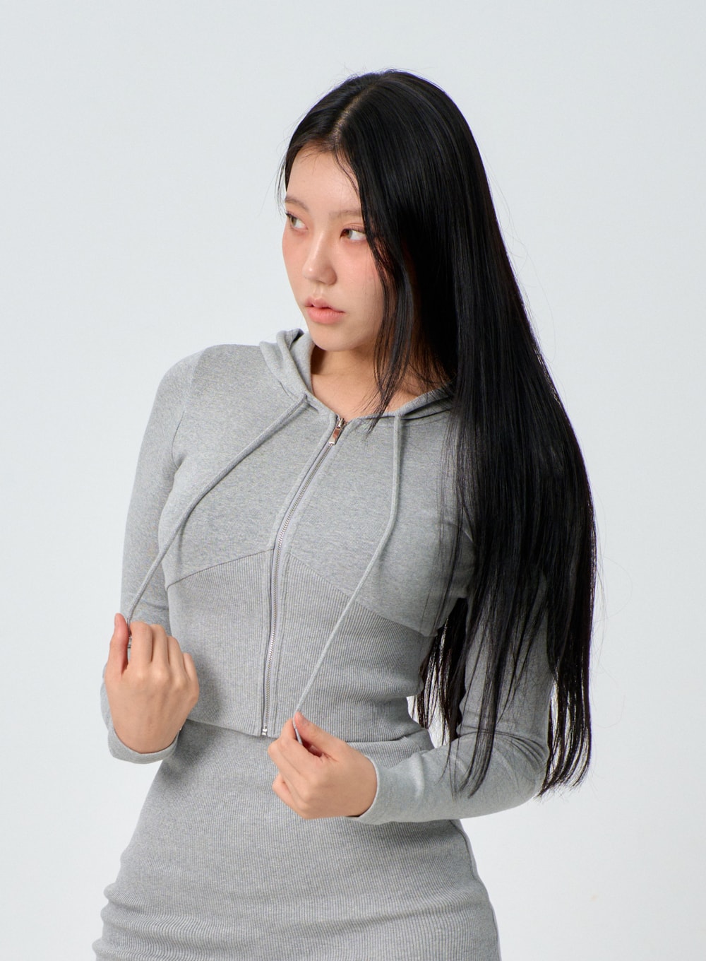 Cropped Zip-Up Hoodie IF301