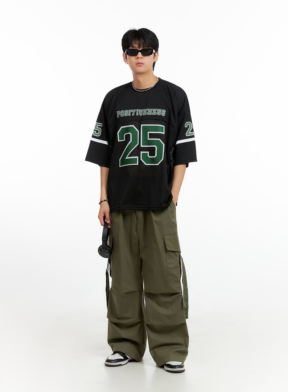 Men's Mesh Lettering Oversize T-Shirt IG402