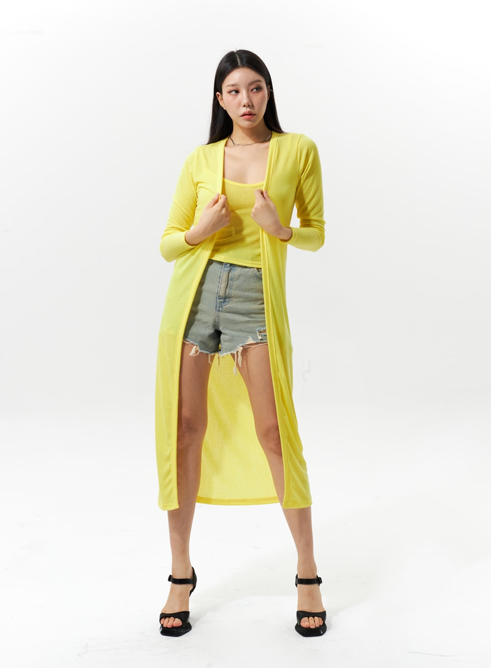 Ripped Hem Denim Shorts IU322