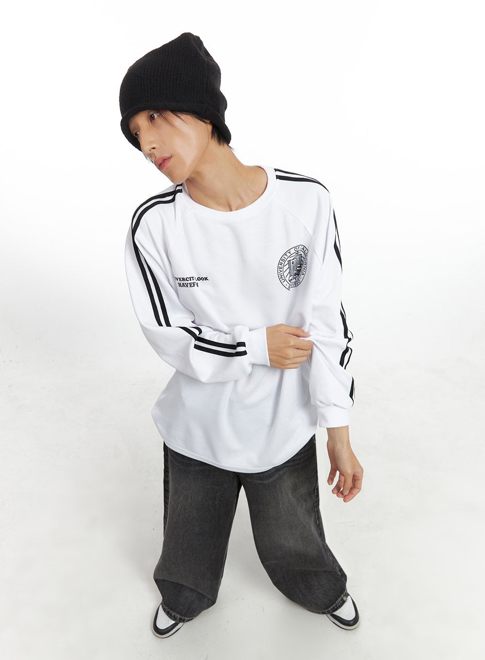 Men's Striped Logo Shirt IO417