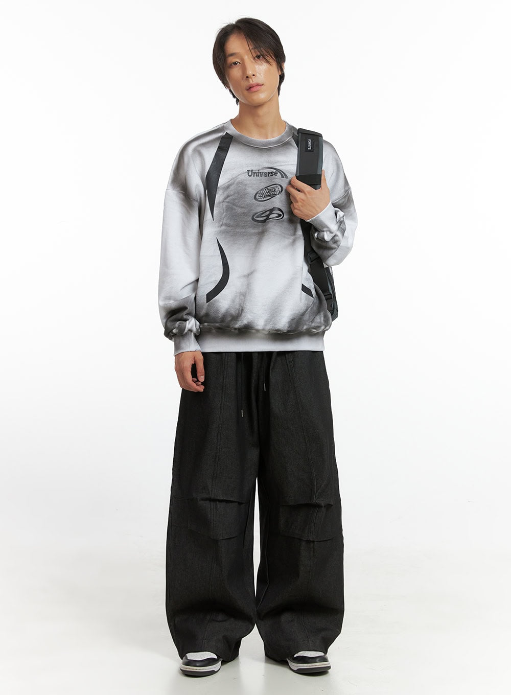 Men's Oversized Tie-Dye Graphic Sweatshirt IO402