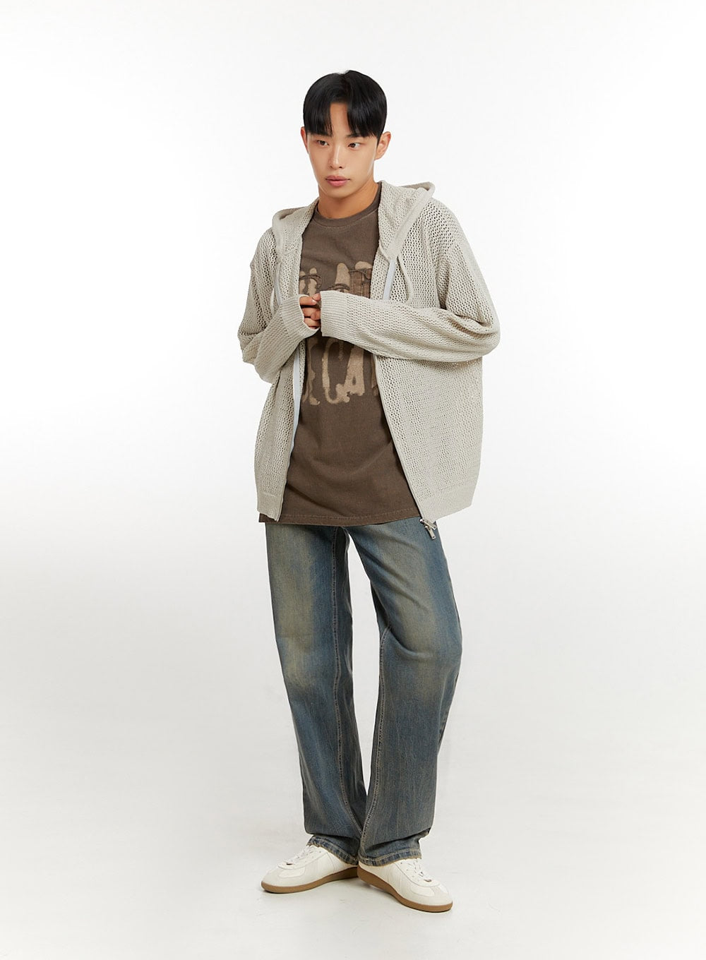 Men's Mesh Zip-Up Hoodie IU426