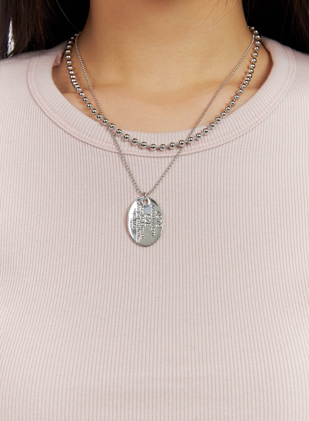 Pendant Lettering Double Necklace CU405