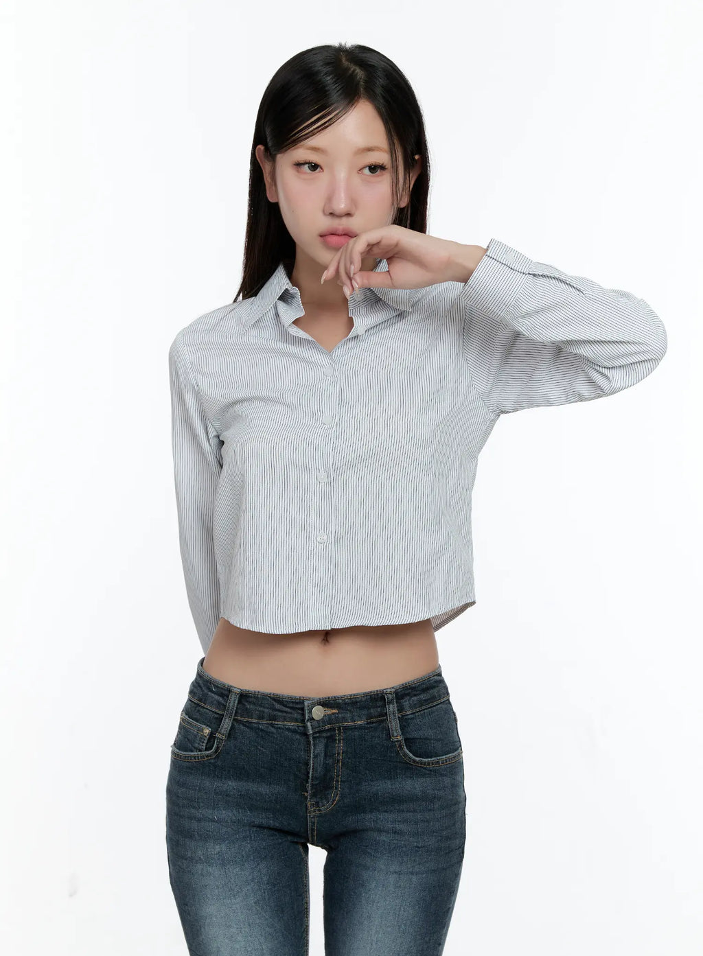 Striped Cropped Shirt CS517