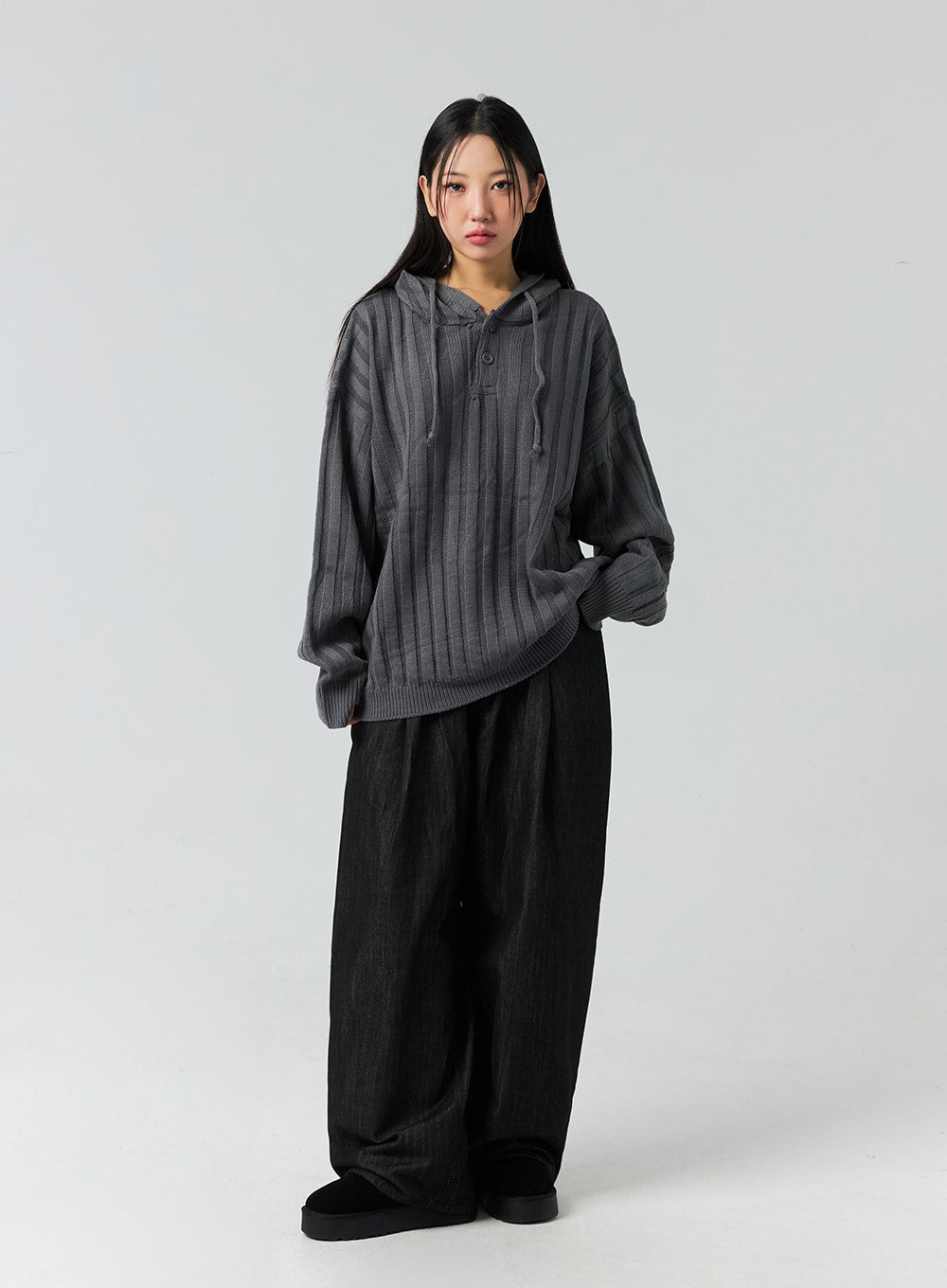 Buttoned Hooded Sweater CO323