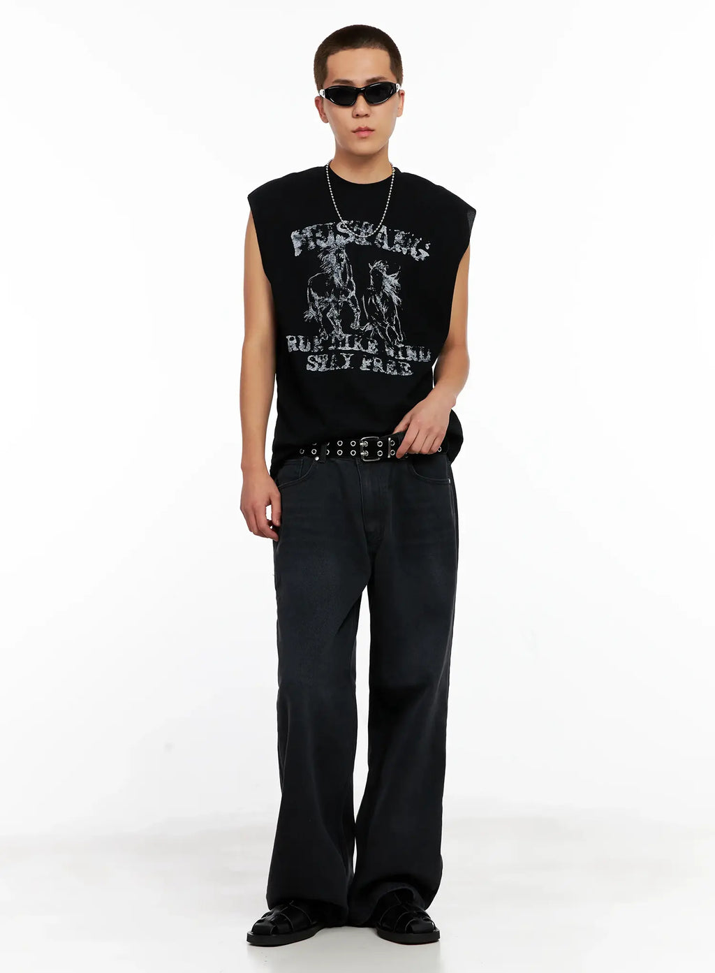 Men's Wide-Leg Denim Jeans IG511