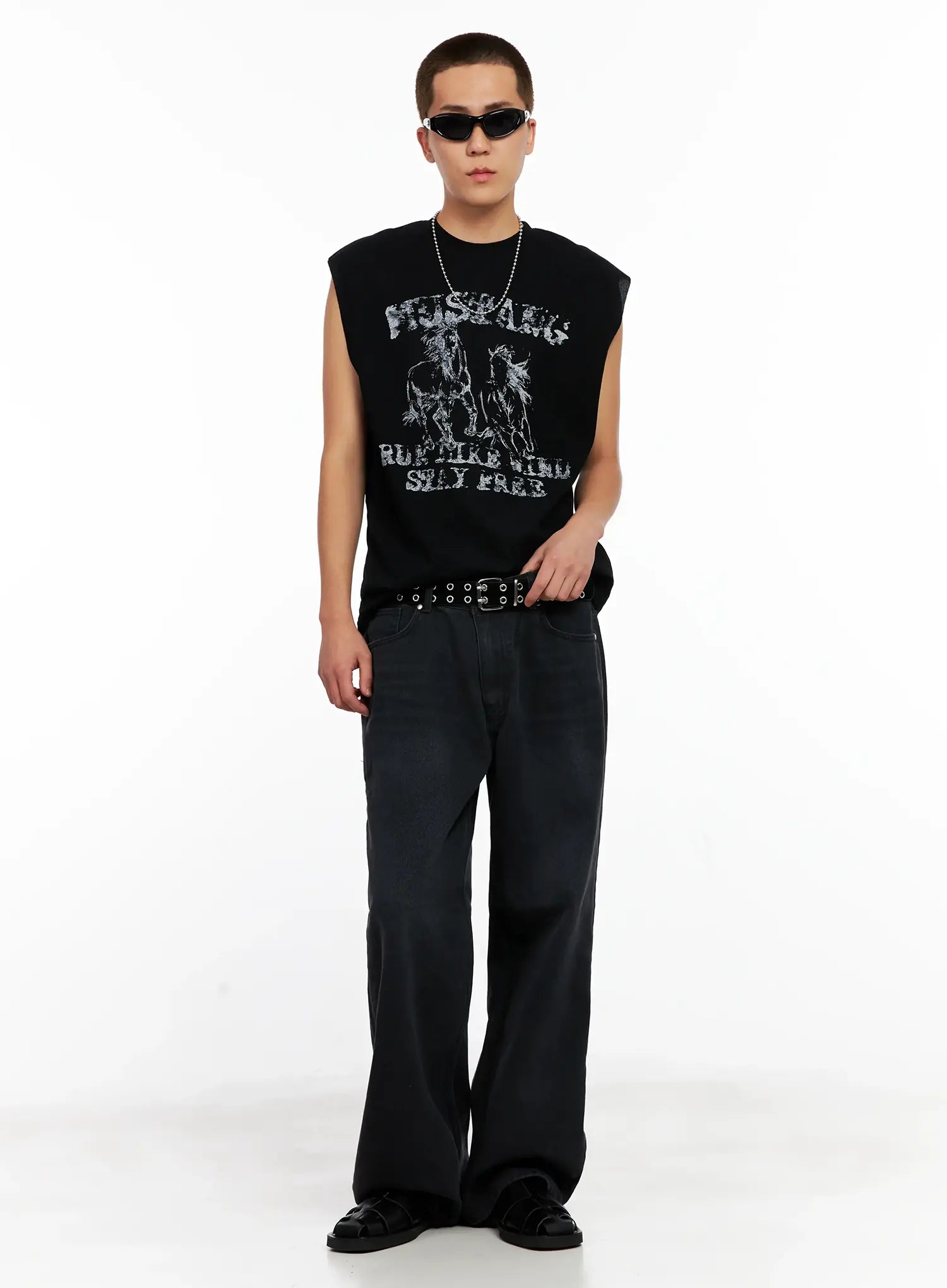 Men's Wide-Leg Denim Jeans IG511