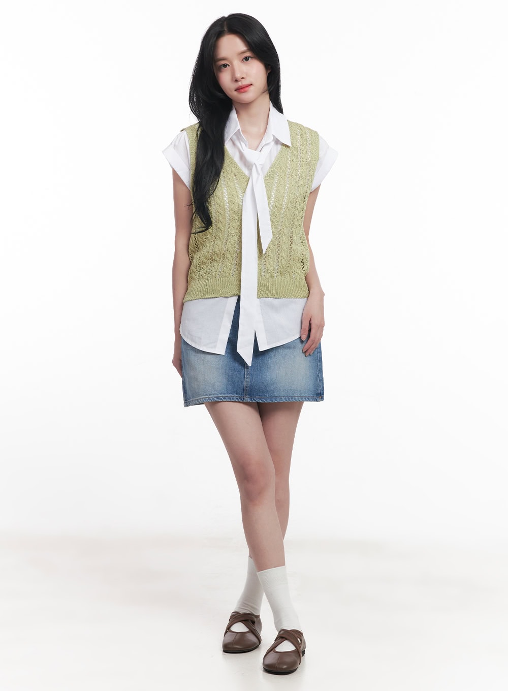 Knit Buttoned Vest Top CY523