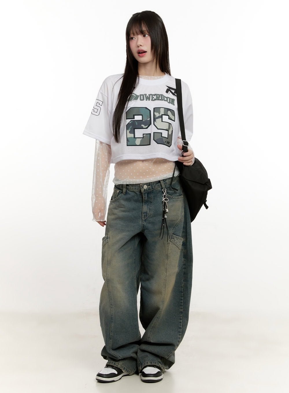 Camo Mesh Crop Jersey Top CM513