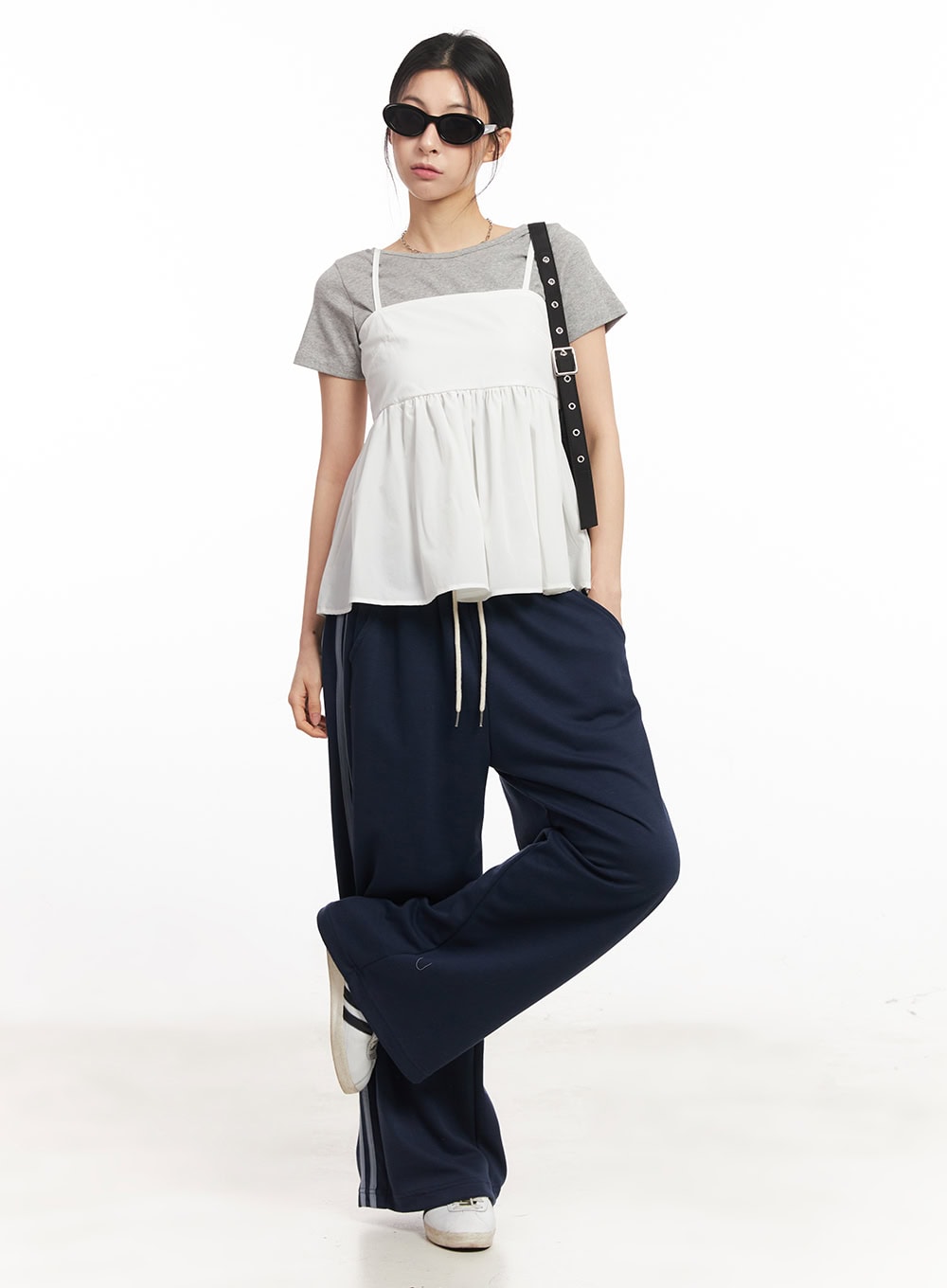 Cotton Wide-Leg Trackpants CA516