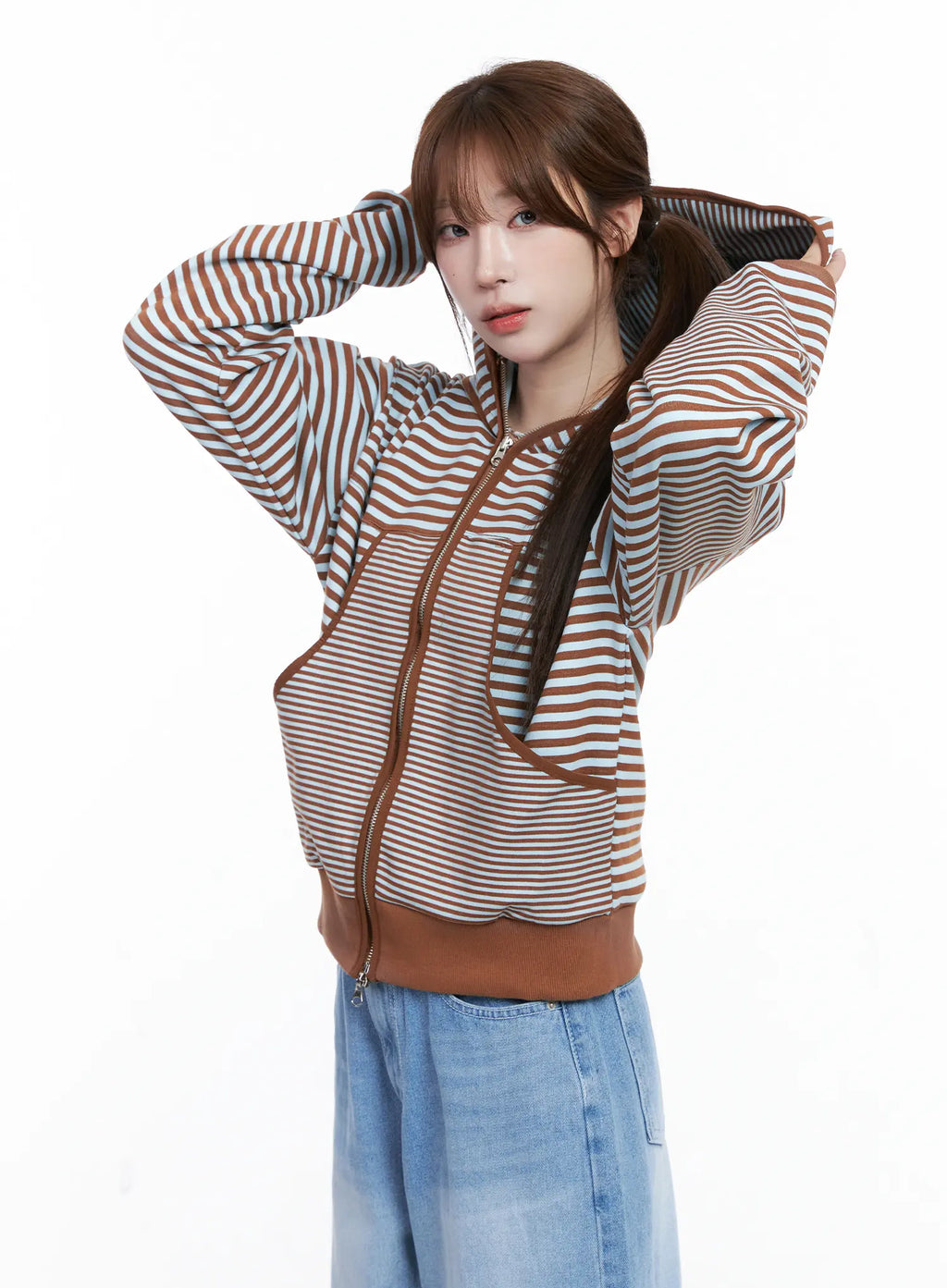 Striped Zip-Up Hoodie CG529