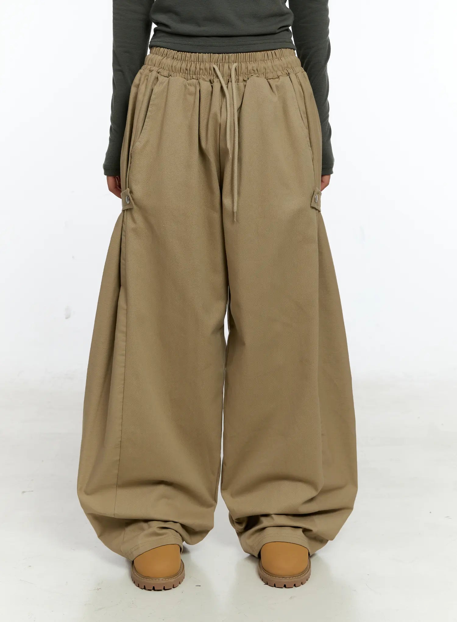 Side Button Wide Leg Pants CS517
