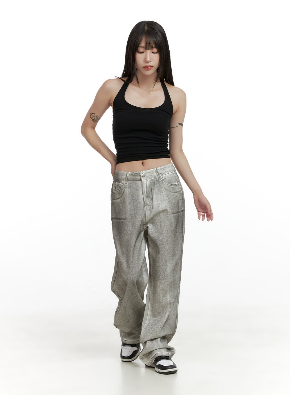 Solid Halter Neck Crop Top CL424