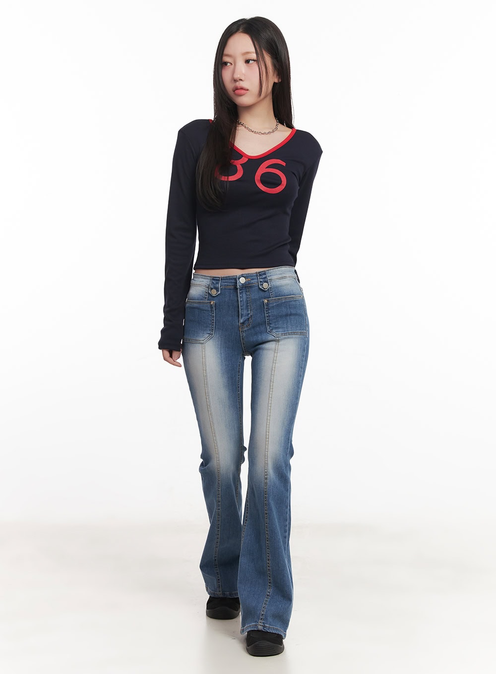 Sylpha Slim Stitched Bootcut Jeans CA530