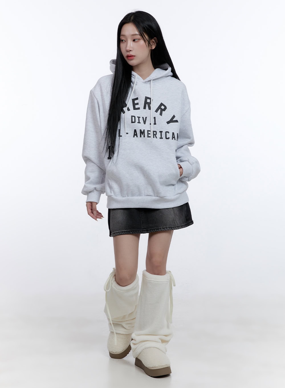 Pintuck Washed Denim Mini Skirt CD420