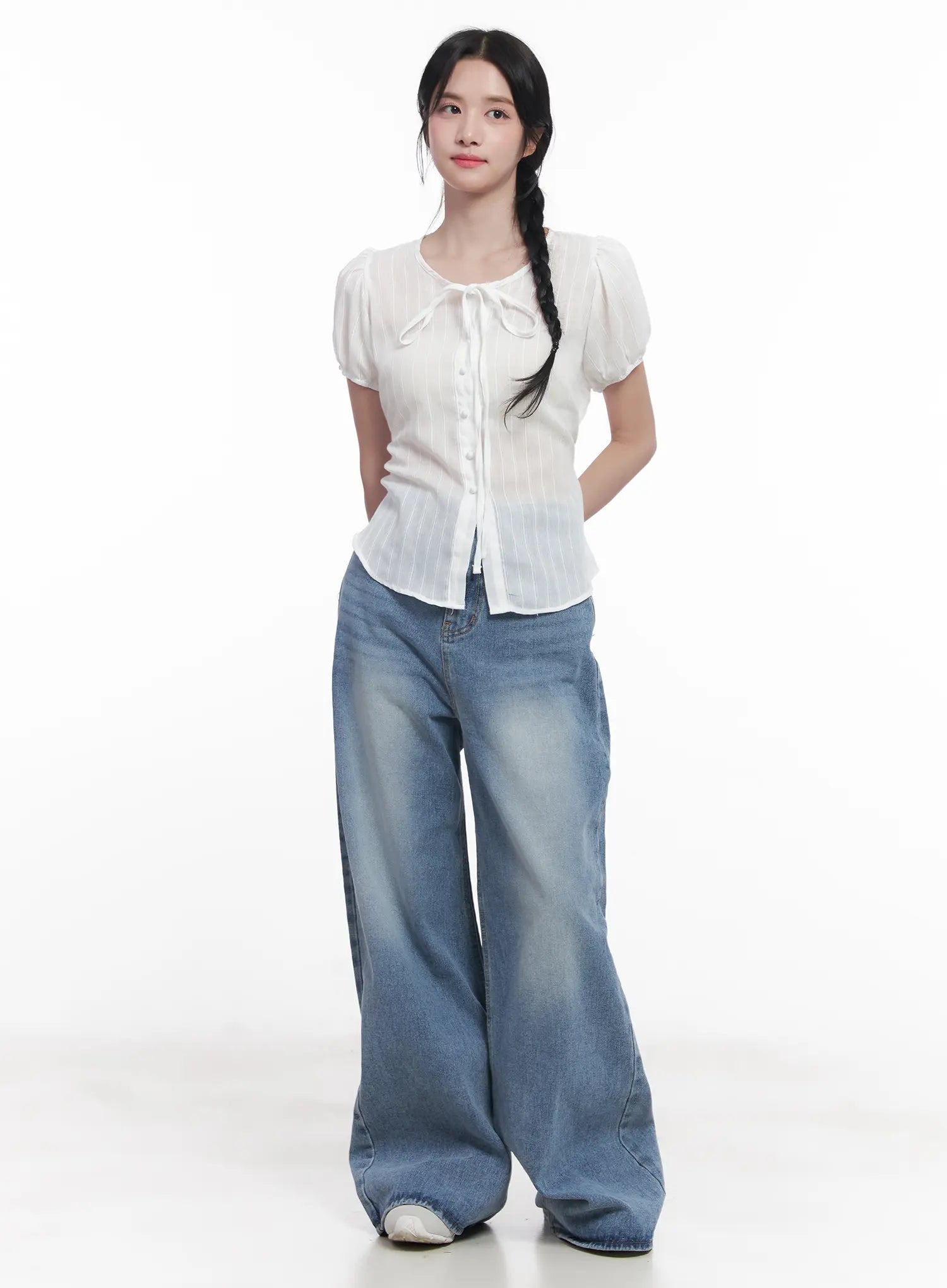 Hyorin Washed Wide-Leg Jeans CU523