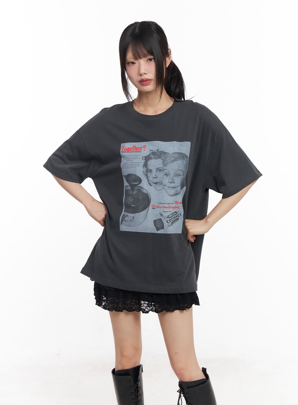 Oversized Cotton Graphic Tee CY512