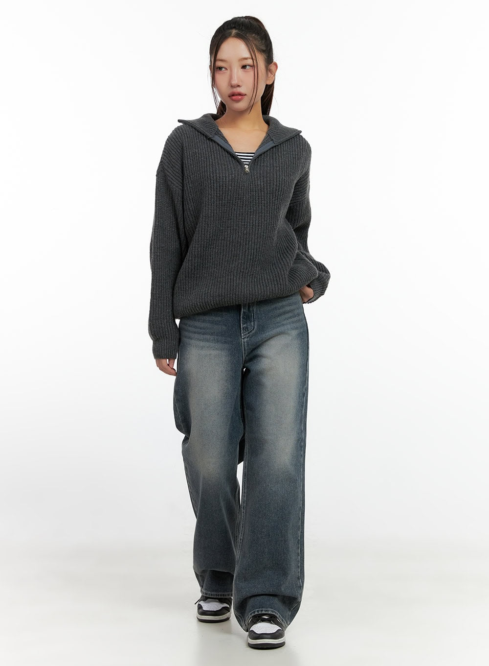 Cozy Knit Half Zip Sweater CN412