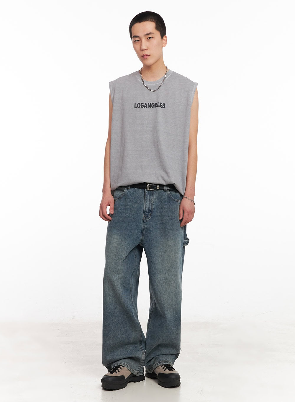 Men's Los Angeles Graphic Loose-Fit Sleeveless Shirt IY506