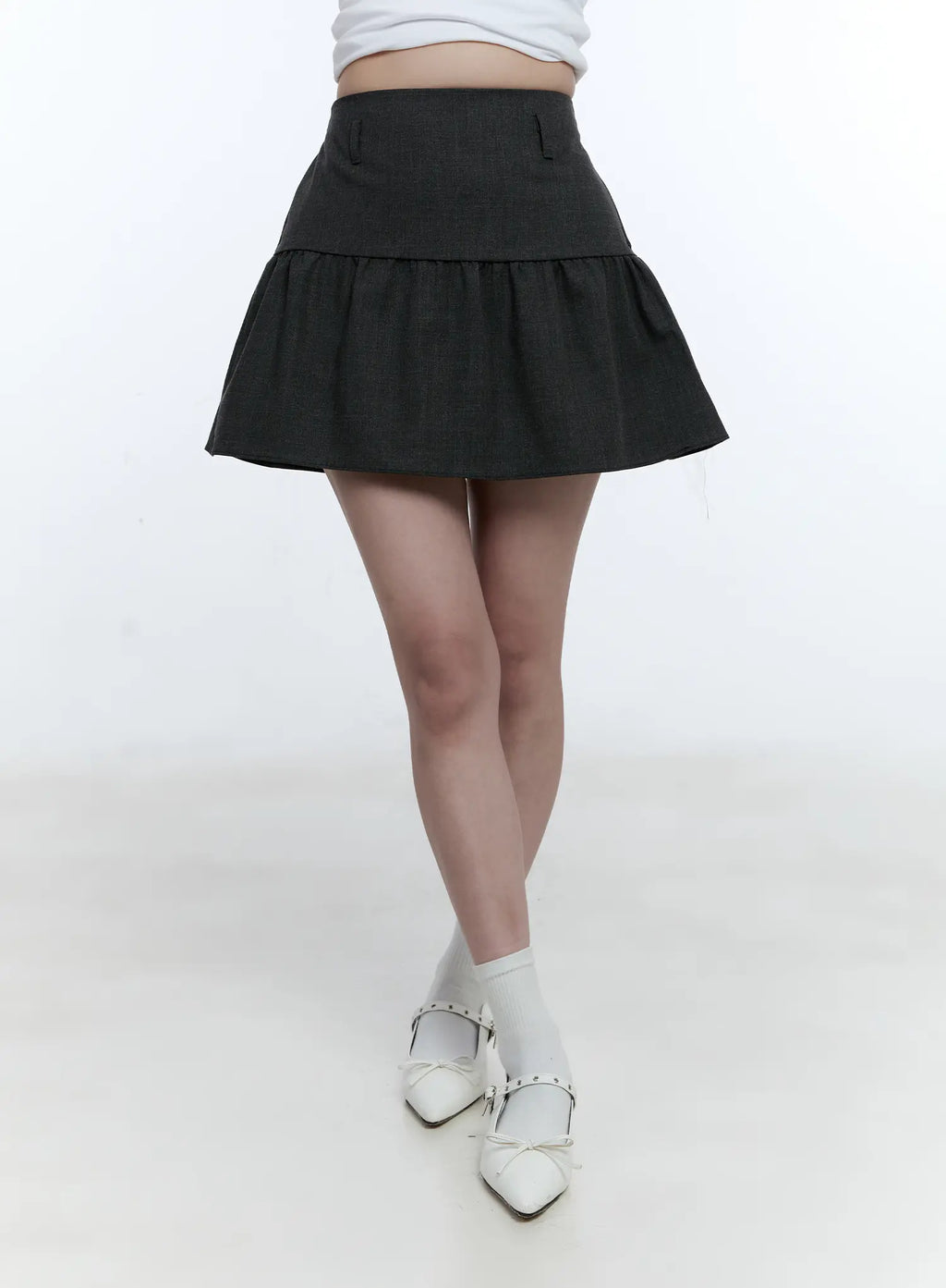 Pleated Flare Mini Skirt CG514