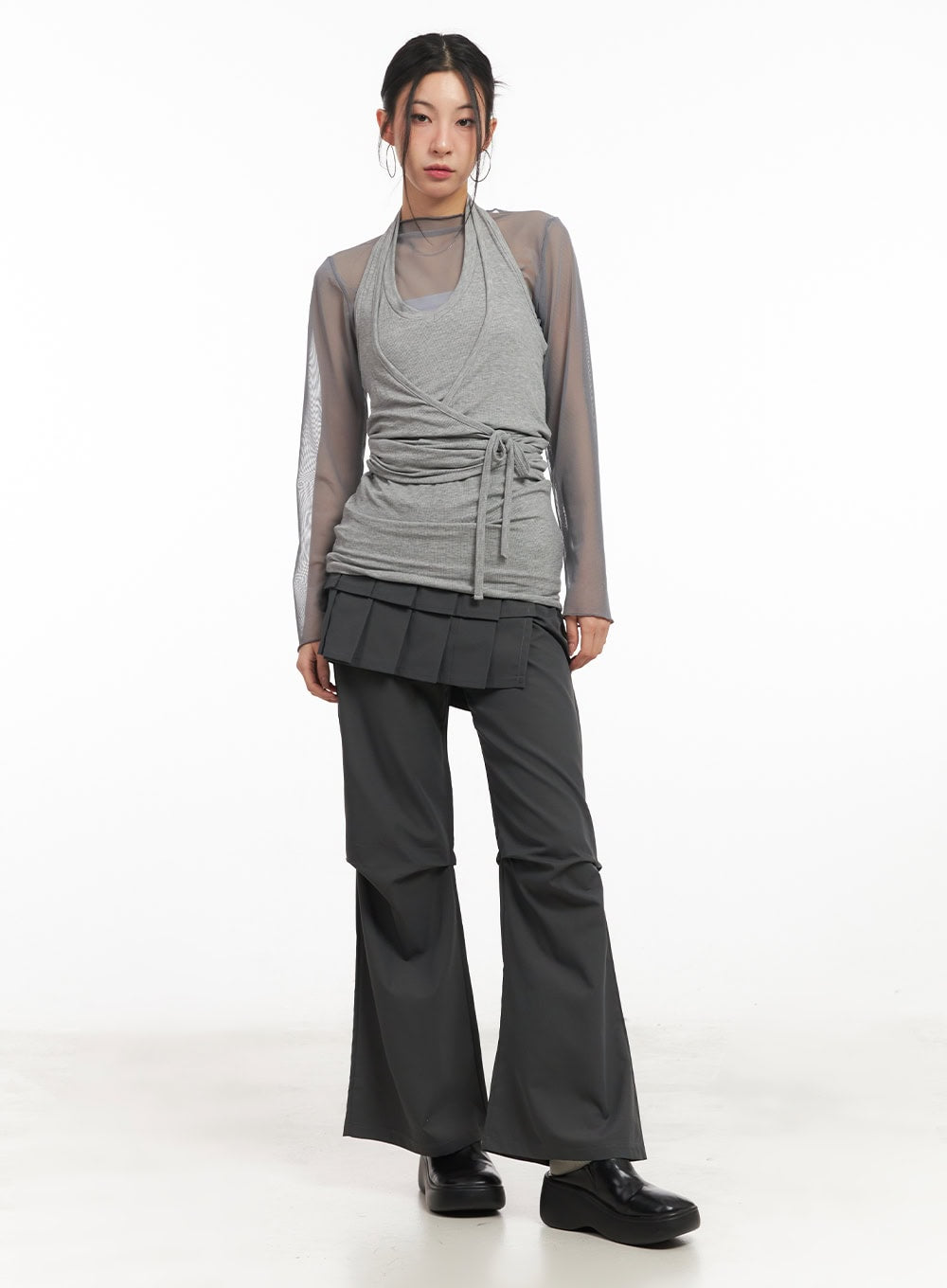 Halter-Neck Wrap Tank Top CM503