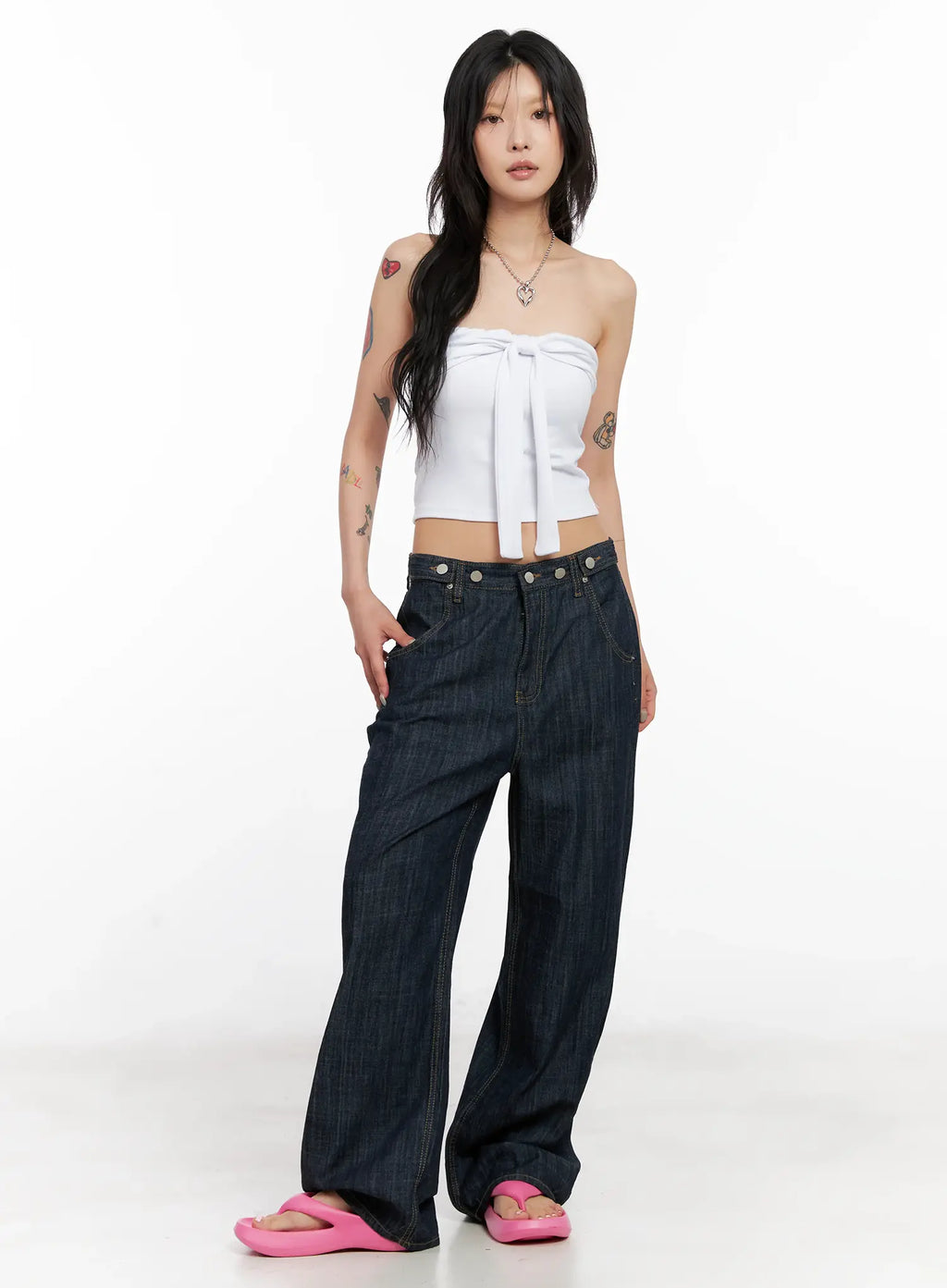 Ribbon-Tie Tube Top CL528