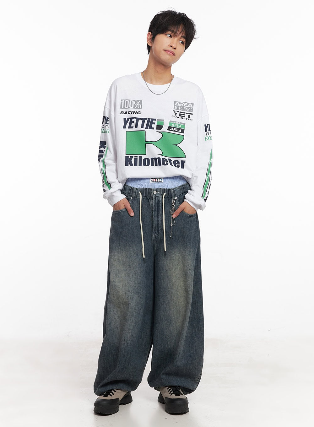 Men's Racer Graphic Long-Sleeve Top IY508