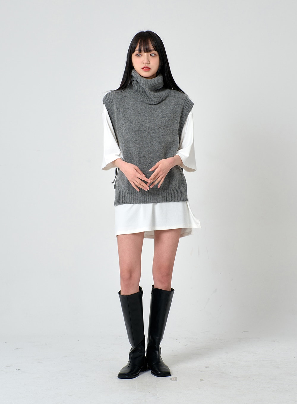 Turtleneck Cashmere Wool Vest OD01