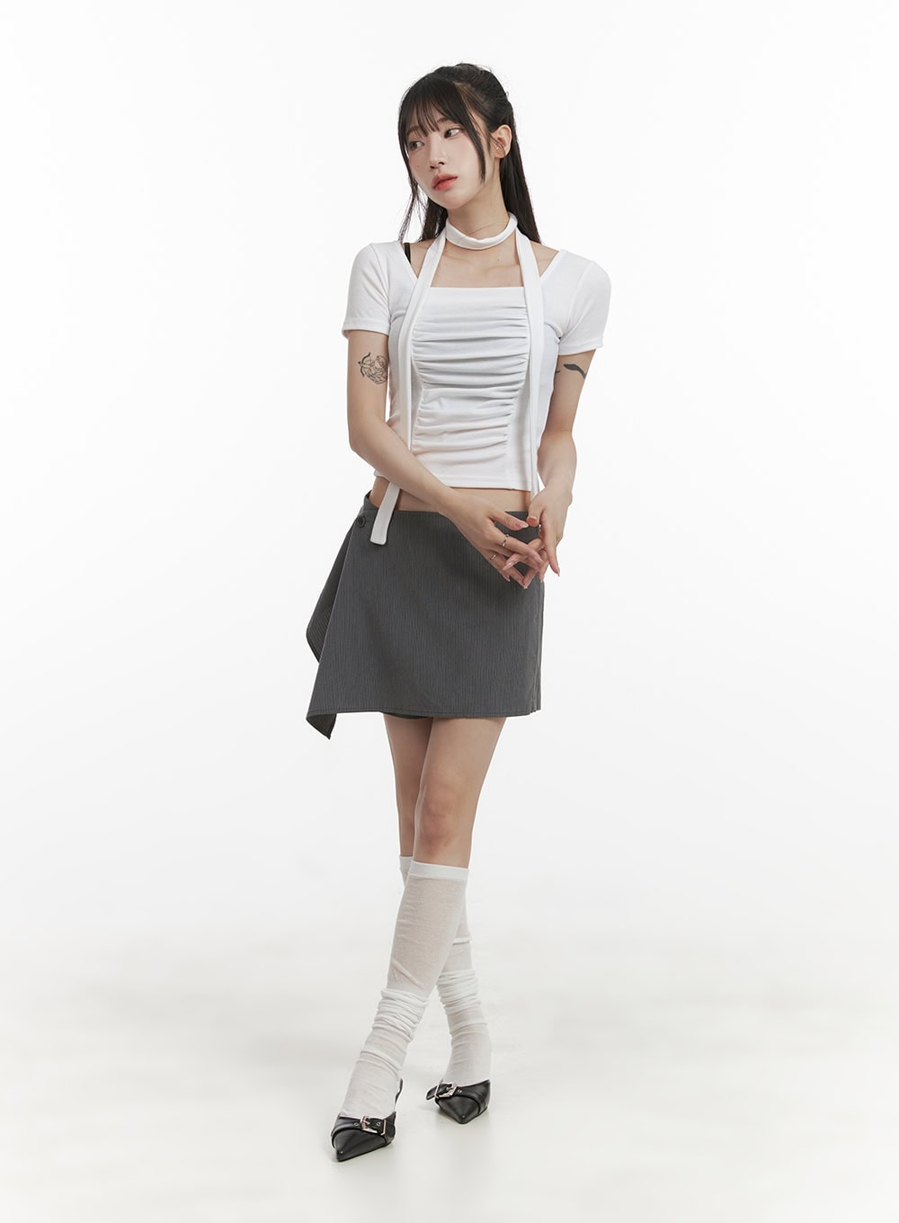 Wrap Buttoned Shorts CY407