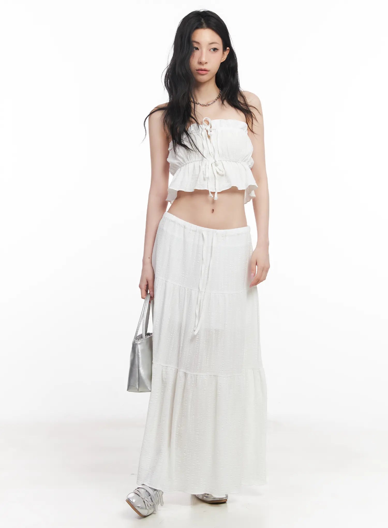 Cotton Tiered Maxi Skirt CU510