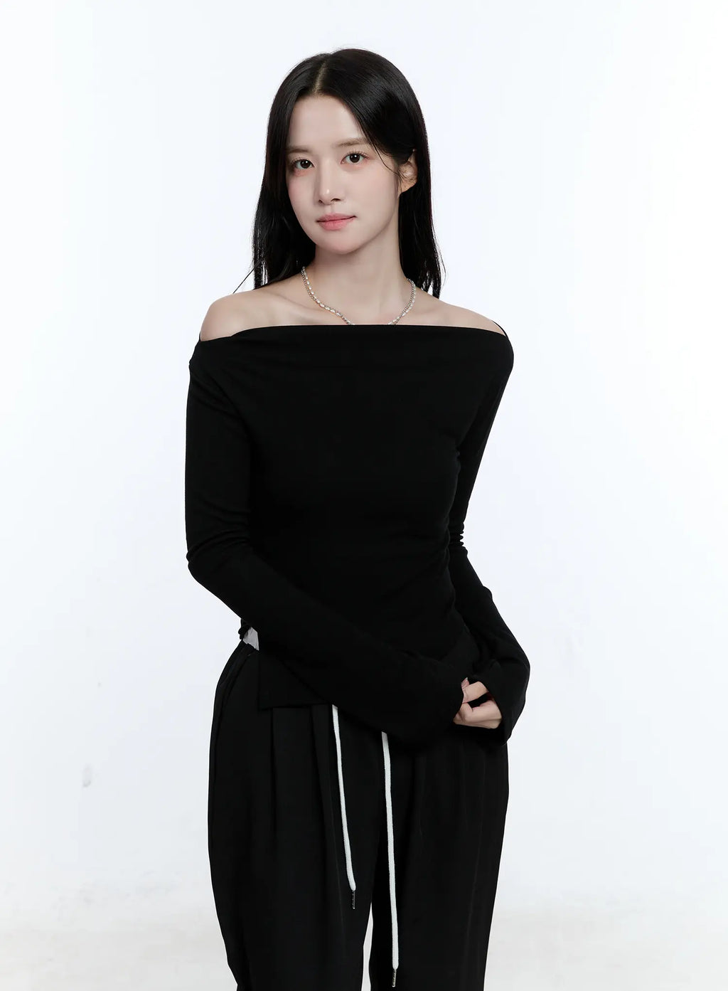 Chic Off-Shoulder Long-Sleeve Top CG512